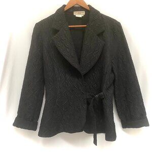 IVAN GRUNDAHL Copenhagen Fitted JACKET 38 Black Minimalist Textured Art to Wear